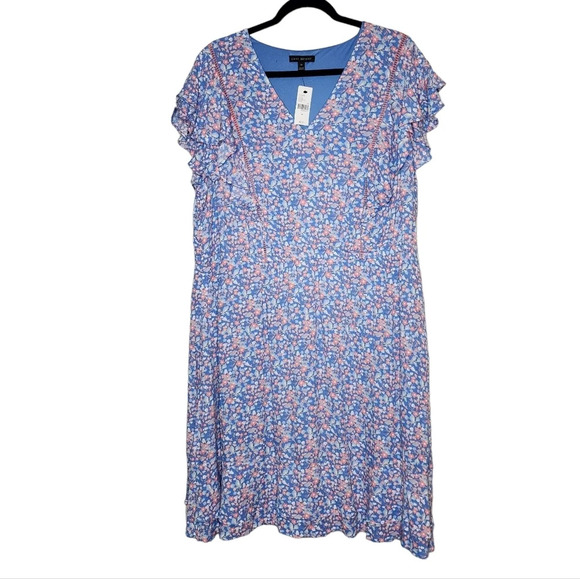 NWT Lane Bryant ditsy floral dress with pockets. stretch waist. Size 20 - Picture 9 of 16